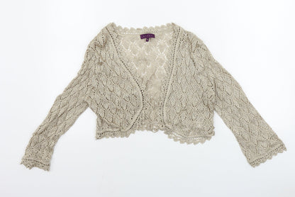 Womens UK Size M Debenhams Beige Cardigan Jumper