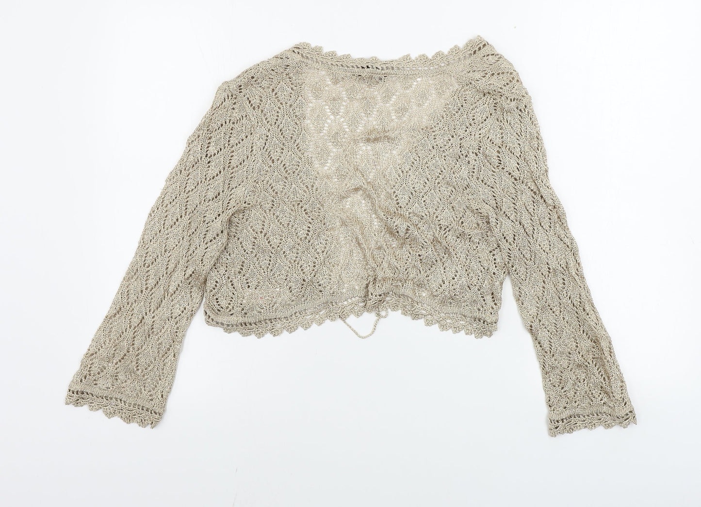 Womens UK Size M Debenhams Beige Cardigan Jumper