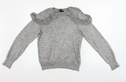 Womens UK Size 10 Topshop Grey Pullover Jumper