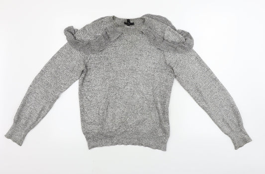 Womens UK Size 10 Topshop Grey Pullover Jumper