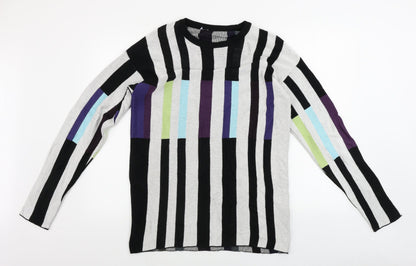 Preworn  Womens White Striped  Jumper Dress  Size M