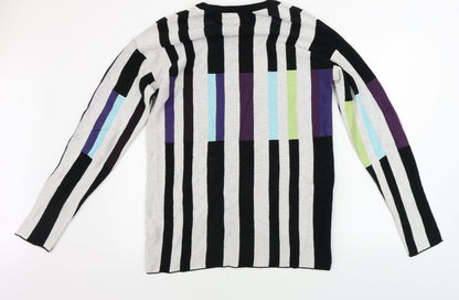 Preworn  Womens White Striped  Jumper Dress  Size M