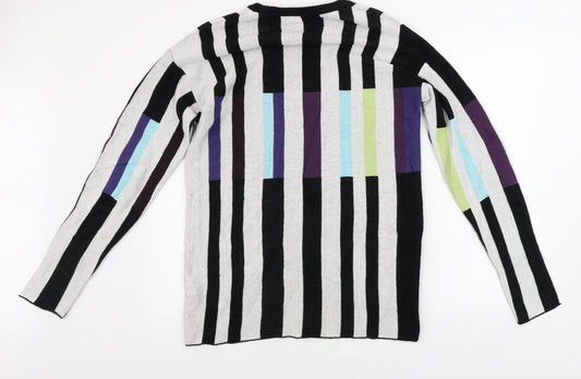 Preworn  Womens White Striped  Jumper Dress  Size M