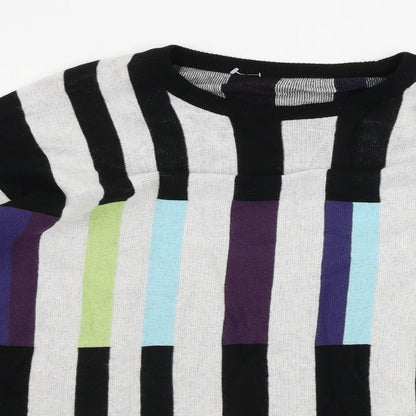 Preworn  Womens White Striped  Jumper Dress  Size M