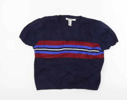 FOREVER 21  Womens Blue Striped  Pullover Jumper Size M