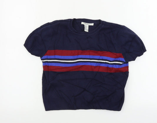 FOREVER 21  Womens Blue Striped  Pullover Jumper Size M