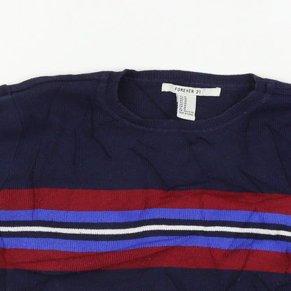 FOREVER 21  Womens Blue Striped  Pullover Jumper Size M