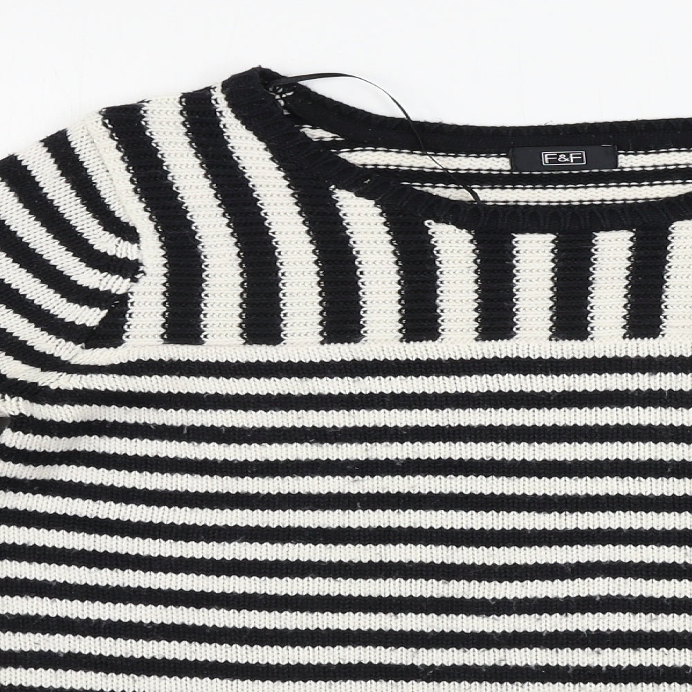 F&F  Womens Beige Striped  Pullover Jumper Size 10