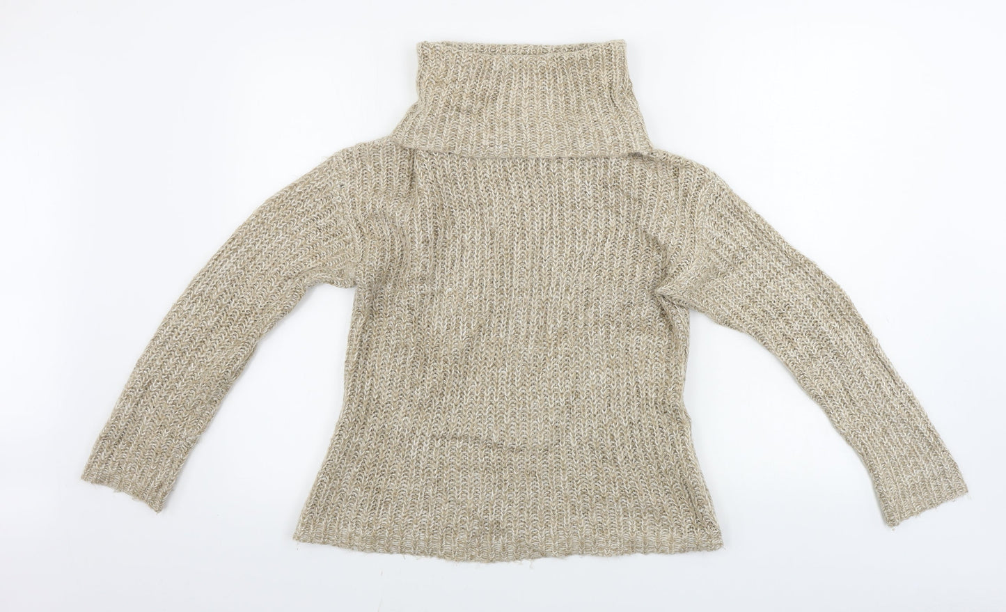 Womens UK Size S Papaya Beige Pullover Jumper