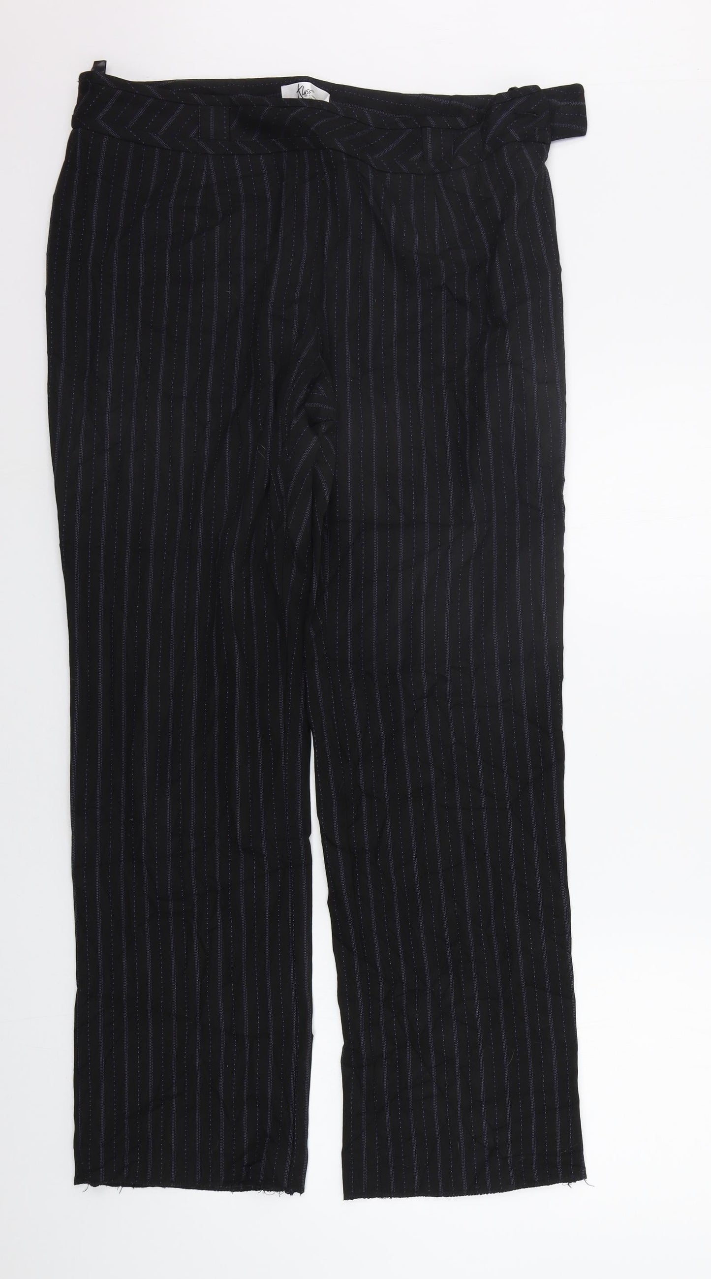 Klass Collection Womens Black Striped  Trousers  Size 16 L29 in