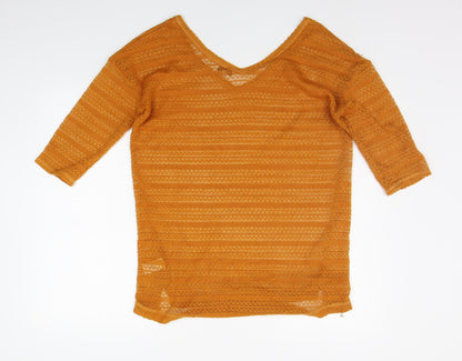 Womens UK Size 10 NEXT Orange Basic T-Shirt