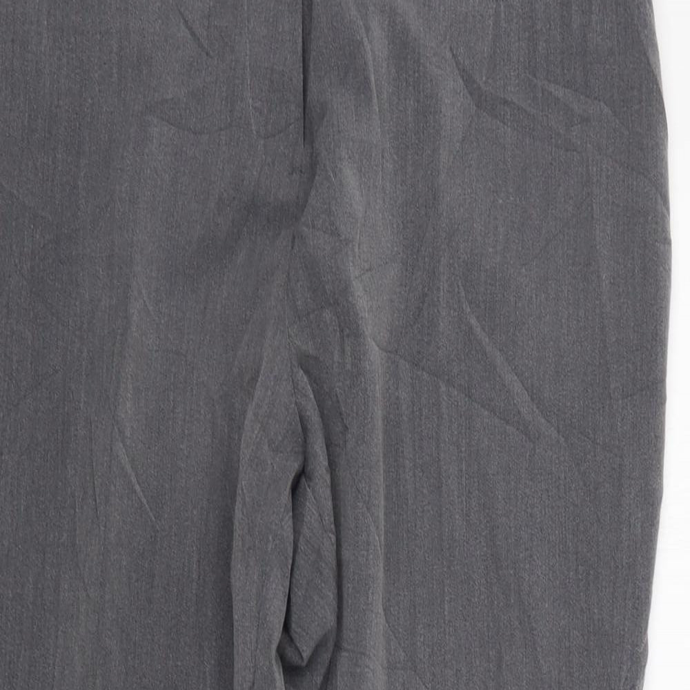 Womens UK Size 14 Classic Regular Fit Cropped Grey Trousers