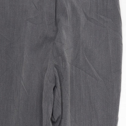 Womens UK Size 14 Classic Regular Fit Cropped Grey Trousers