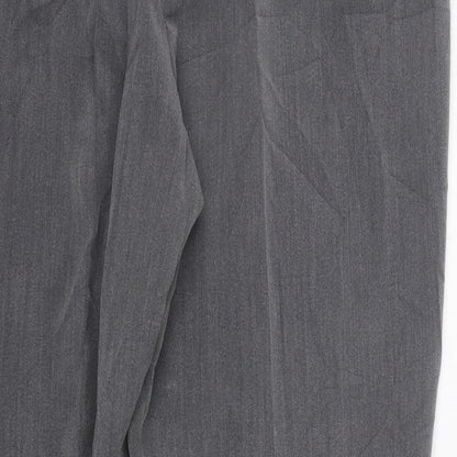 Womens UK Size 14 Classic Regular Fit Cropped Grey Trousers
