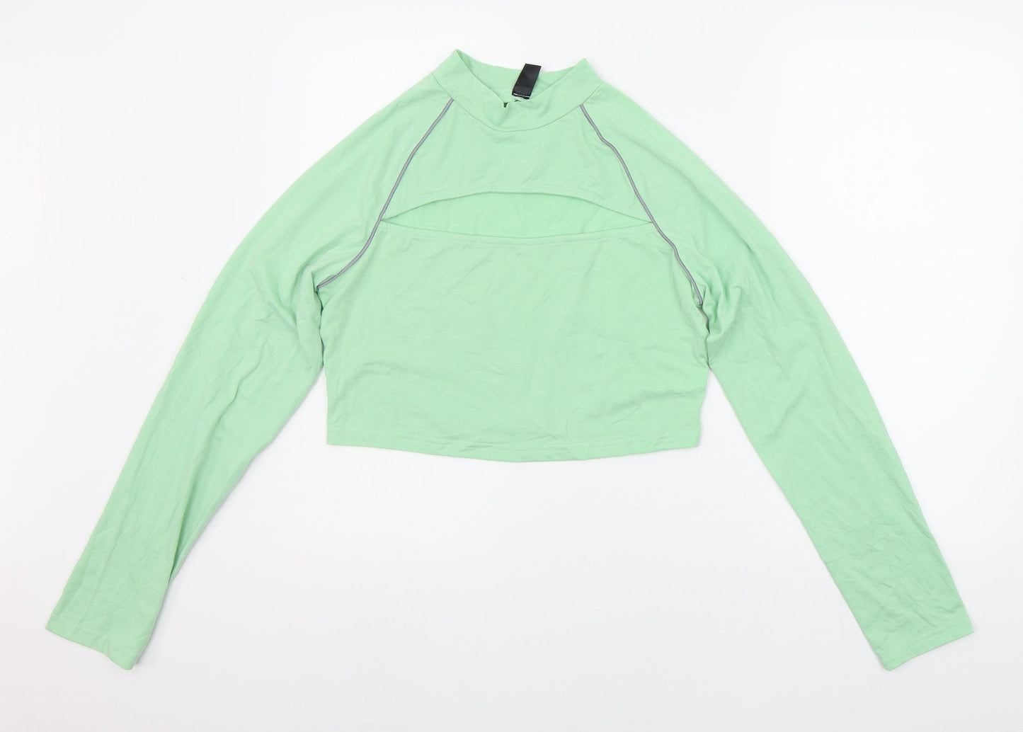 SheIn Womens Green Houndstooth  Basic T-Shirt Size XL