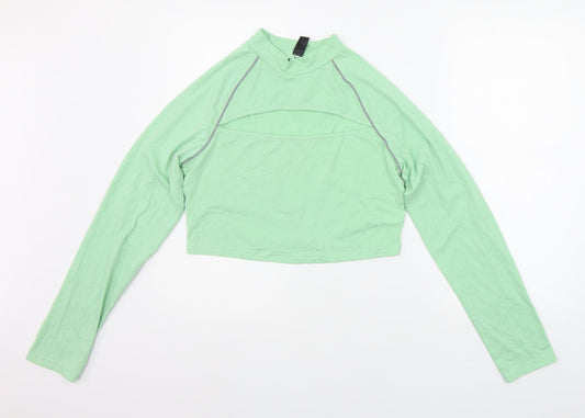 SheIn Womens Green Houndstooth  Basic T-Shirt Size XL