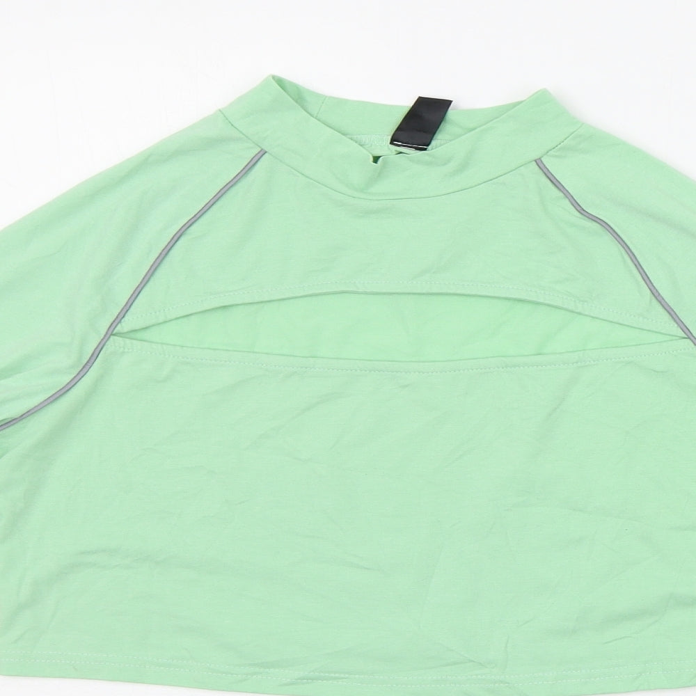 SheIn Womens Green Houndstooth  Basic T-Shirt Size XL