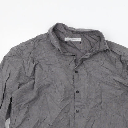 Mens UK Size 15.5 Cedar Wood State Grey  Button-Up Long Sleeve Casual Shirt