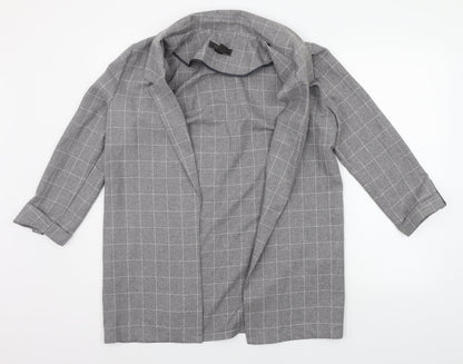 Primark Womens Grey Check  Cardigan Jumper Size 10