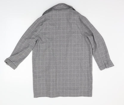 Primark Womens Grey Check  Cardigan Jumper Size 10