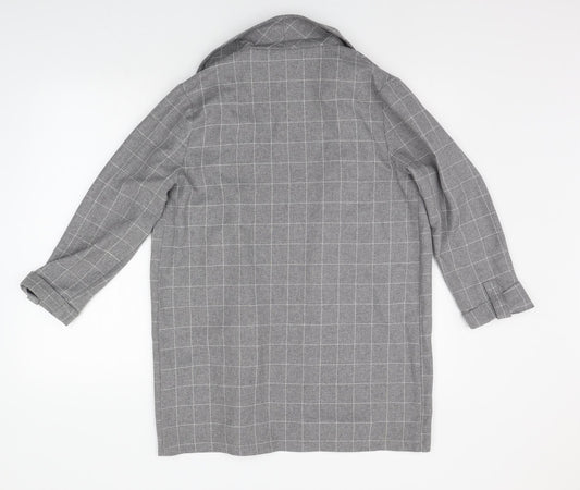 Primark Womens Grey Check  Cardigan Jumper Size 10