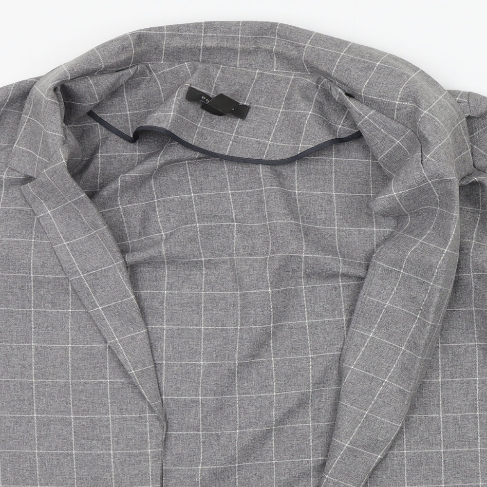 Primark Womens Grey Check  Cardigan Jumper Size 10