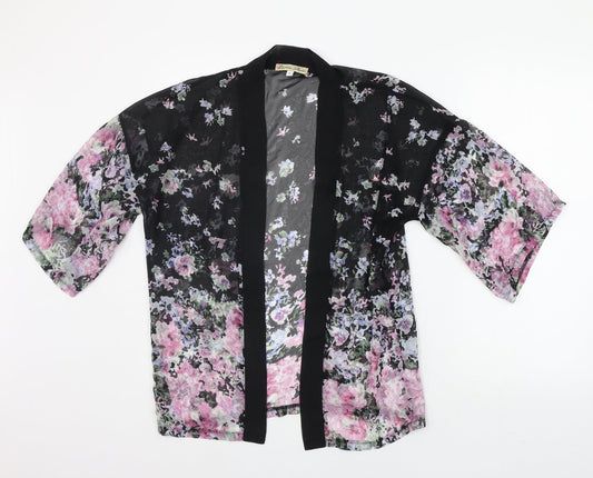 CAMERO ROSE Womens Black Geometric  Cardigan Jumper Size 8