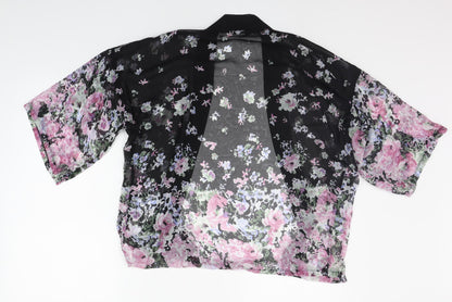 CAMERO ROSE Womens Black Geometric  Cardigan Jumper Size 8