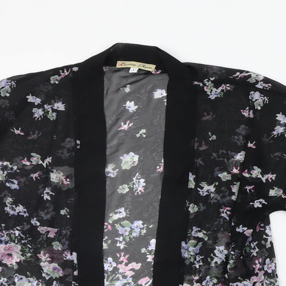 CAMERO ROSE Womens Black Geometric  Cardigan Jumper Size 8
