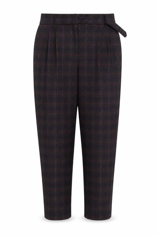 Next Womens Purple Check  Trousers  Size 10 L22 in