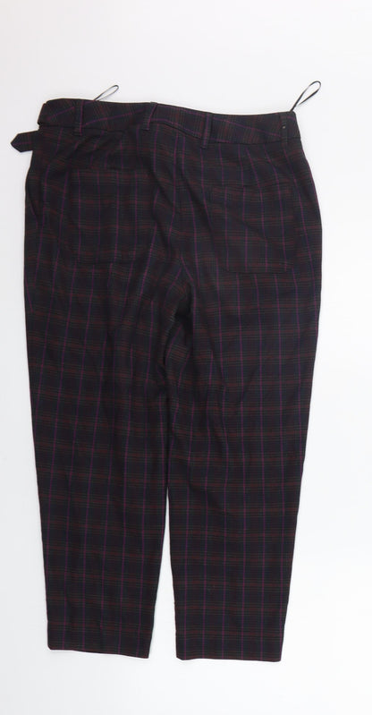 NEXT Womens Purple Check  Trousers  Size 10 L22 in