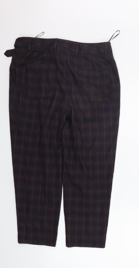 NEXT Womens Purple Check  Trousers  Size 10 L22 in