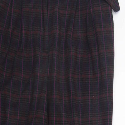 NEXT Womens Purple Check  Trousers  Size 10 L22 in