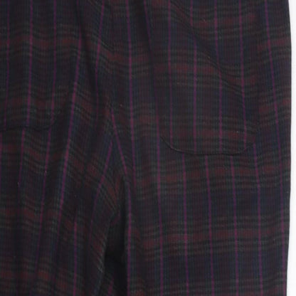 NEXT Womens Purple Check  Trousers  Size 10 L22 in