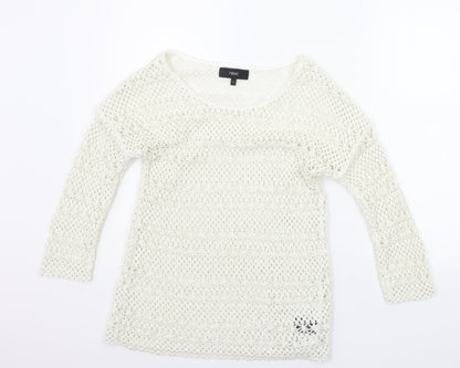 Womens UK Size 6 NEXT White Pullover Jumper