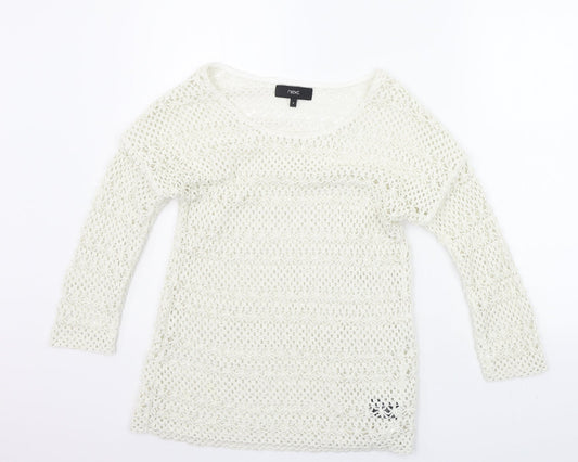 Womens UK Size 6 NEXT White Pullover Jumper