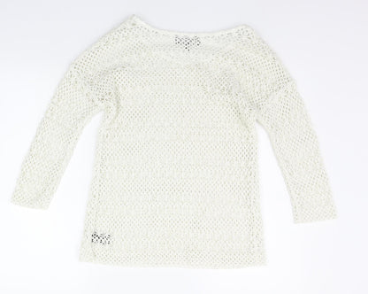 Womens UK Size 6 NEXT White Pullover Jumper