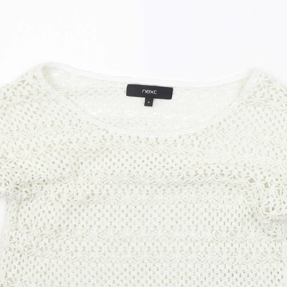 Womens UK Size 6 NEXT White Pullover Jumper