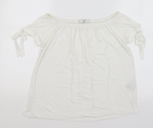 Womens UK Size 14 NEXT White Basic T-Shirt