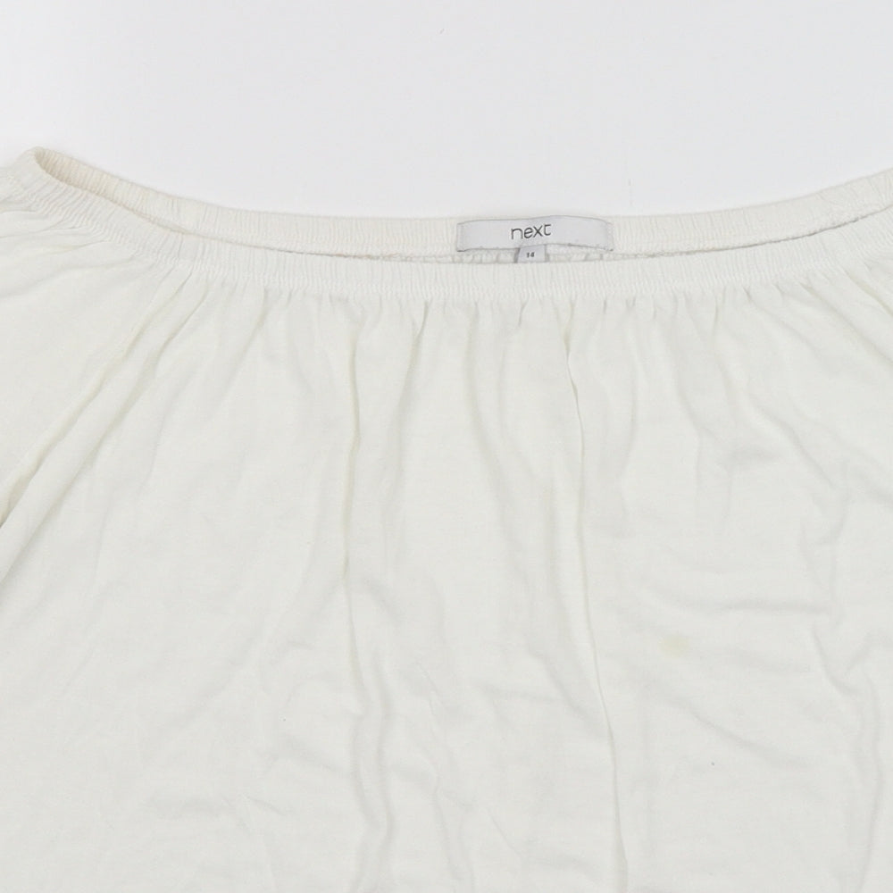 Womens UK Size 14 NEXT White Basic T-Shirt