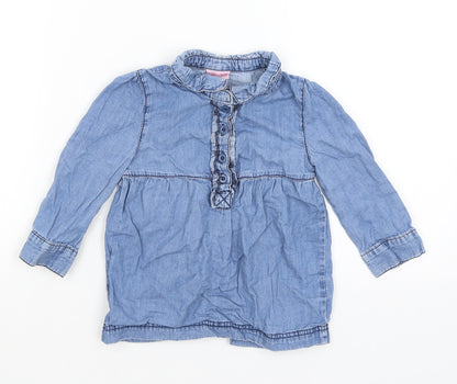 Cherokee Baby Blue   Shirt Dress  Size 12-18 Months