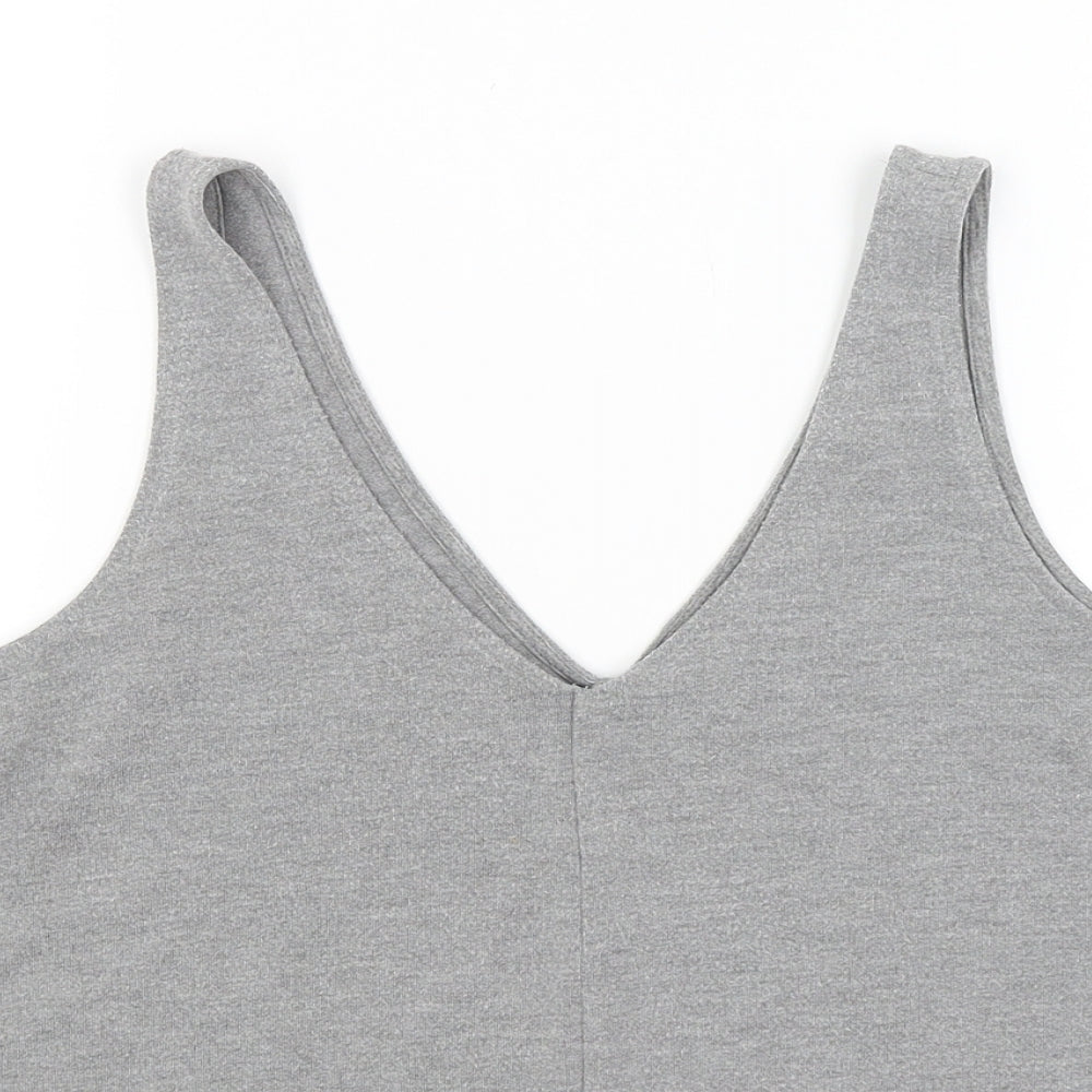 Womens UK Size 8 Topshop Grey Basic Tank