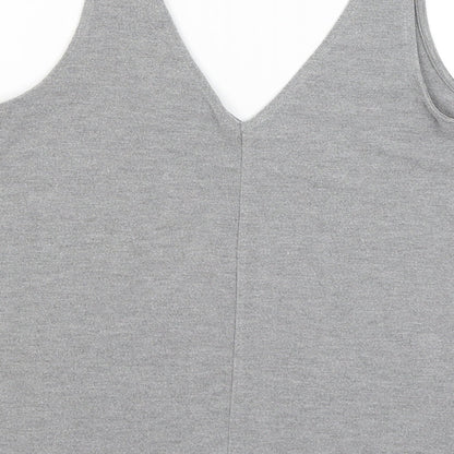 Womens UK Size 8 Topshop Grey Basic Tank