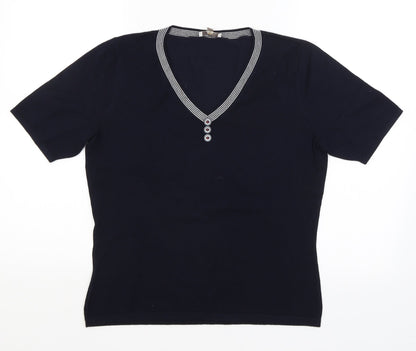 Womens UK Size M CC Blue Basic T-Shirt