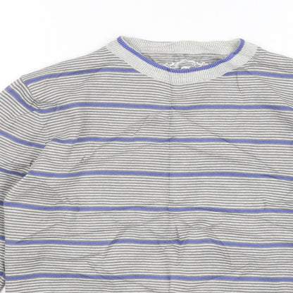 Cedar Wood State Mens Grey Striped  Pullover Jumper Size S