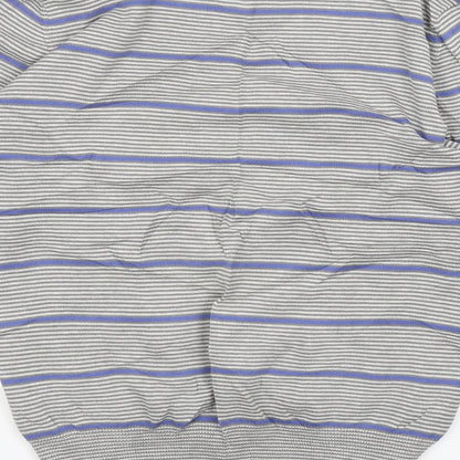 Cedar Wood State Mens Grey Striped  Pullover Jumper Size S