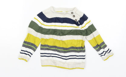 H&M Baby White Striped  Pullover Jumper Size 9-12 Months