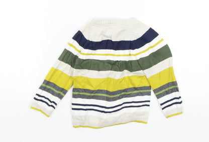 H&M Baby White Striped  Pullover Jumper Size 9-12 Months