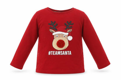 Primark Boys Red   Basic T-Shirt Size 3-4 Years  - Reindeer