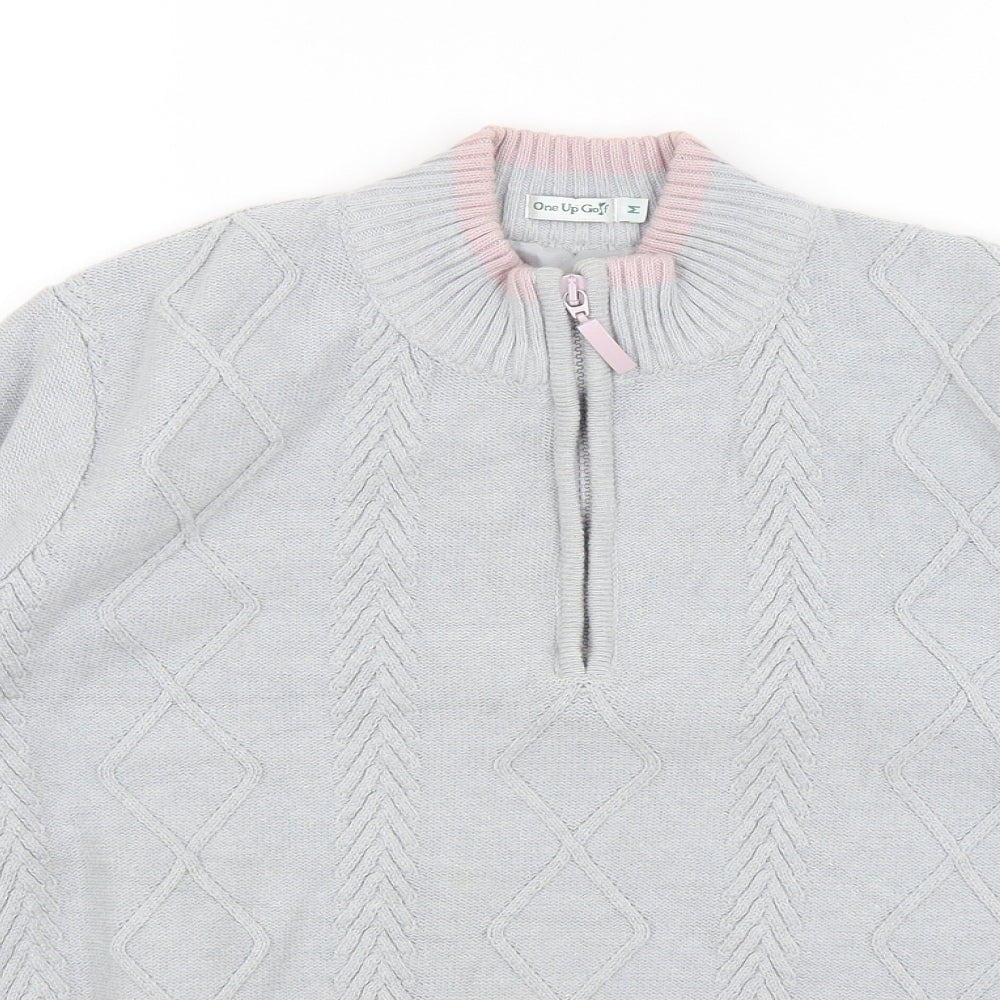 One Up Golf Mens Grey   Pullover Jumper Size M